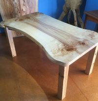 Norfolk pine table with reclaimed Blackbutt base